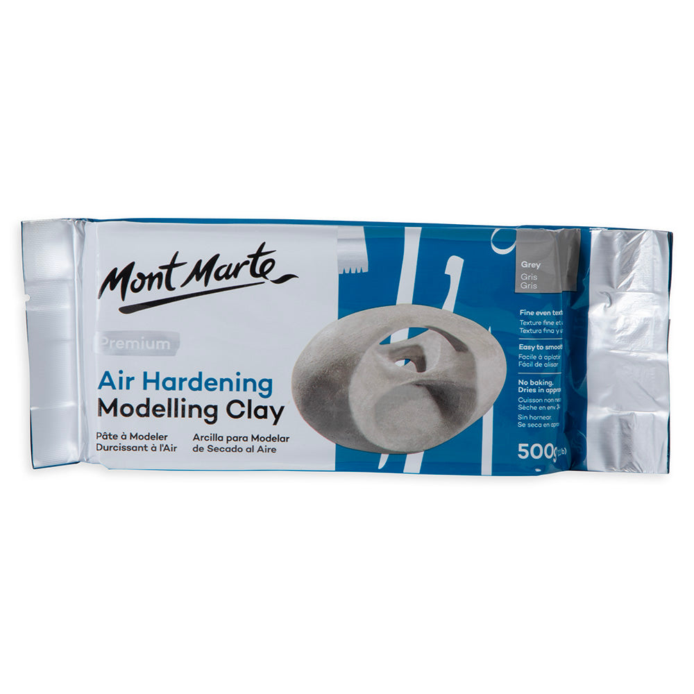 Mont Marte Air Hardening Modelling Clay Premium 500g (8.8oz) - Grey ...