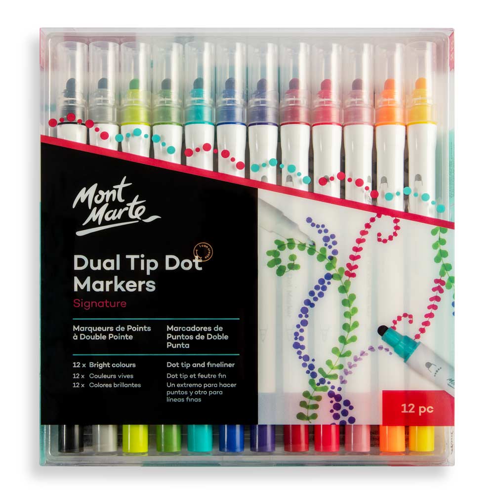 Dual Tip Dot Markers Signature 12pc Mont Marte