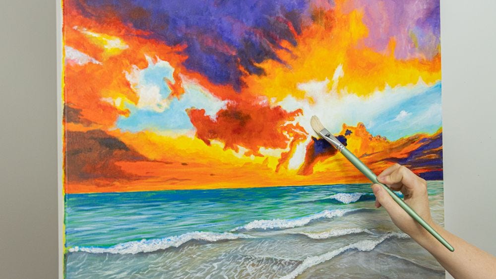 Create Sunset Create an ocean sunset painting with acrylic – Mont Marte Australia