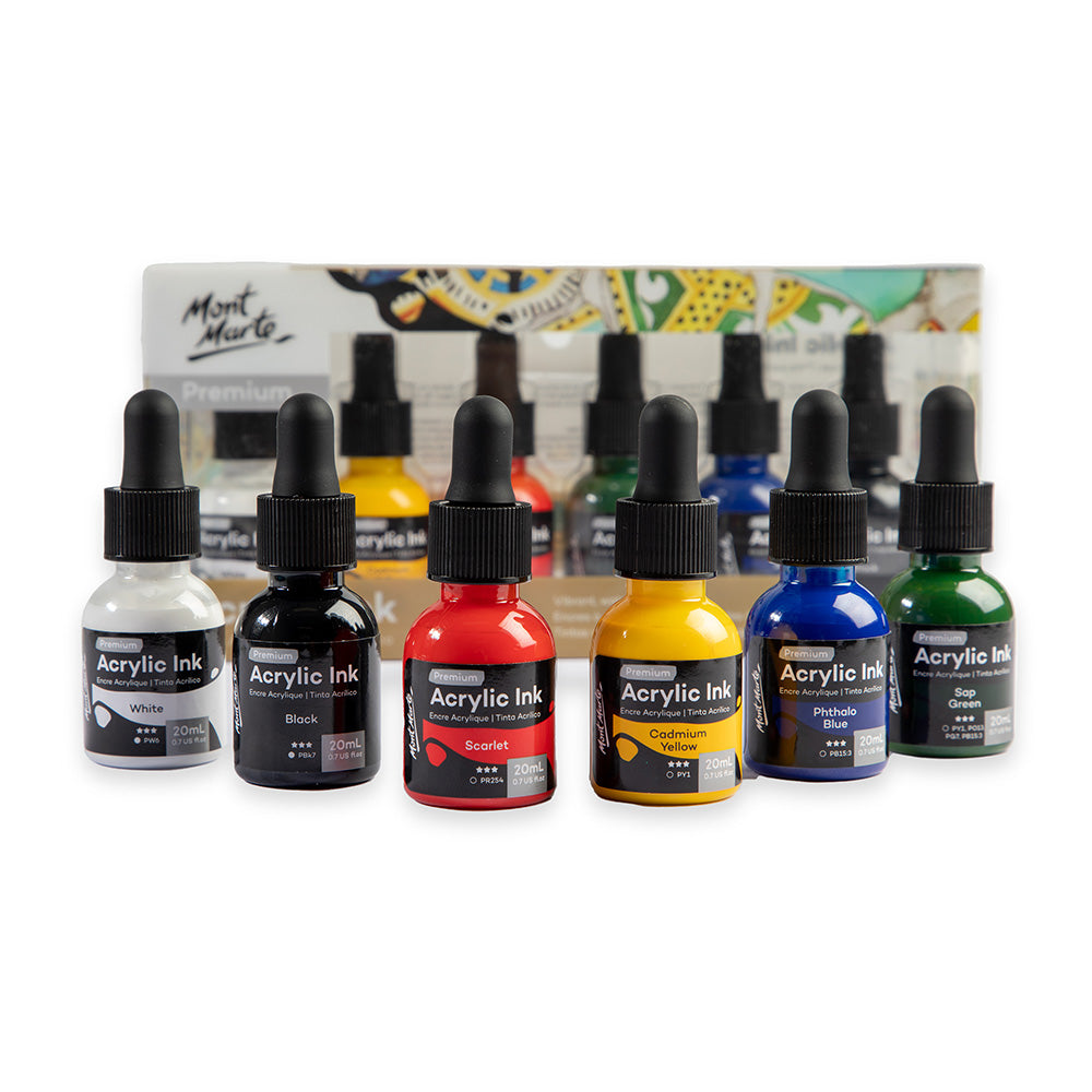 Acrylic Ink Premium 6pc x 20ml – Mont Marte Australia
