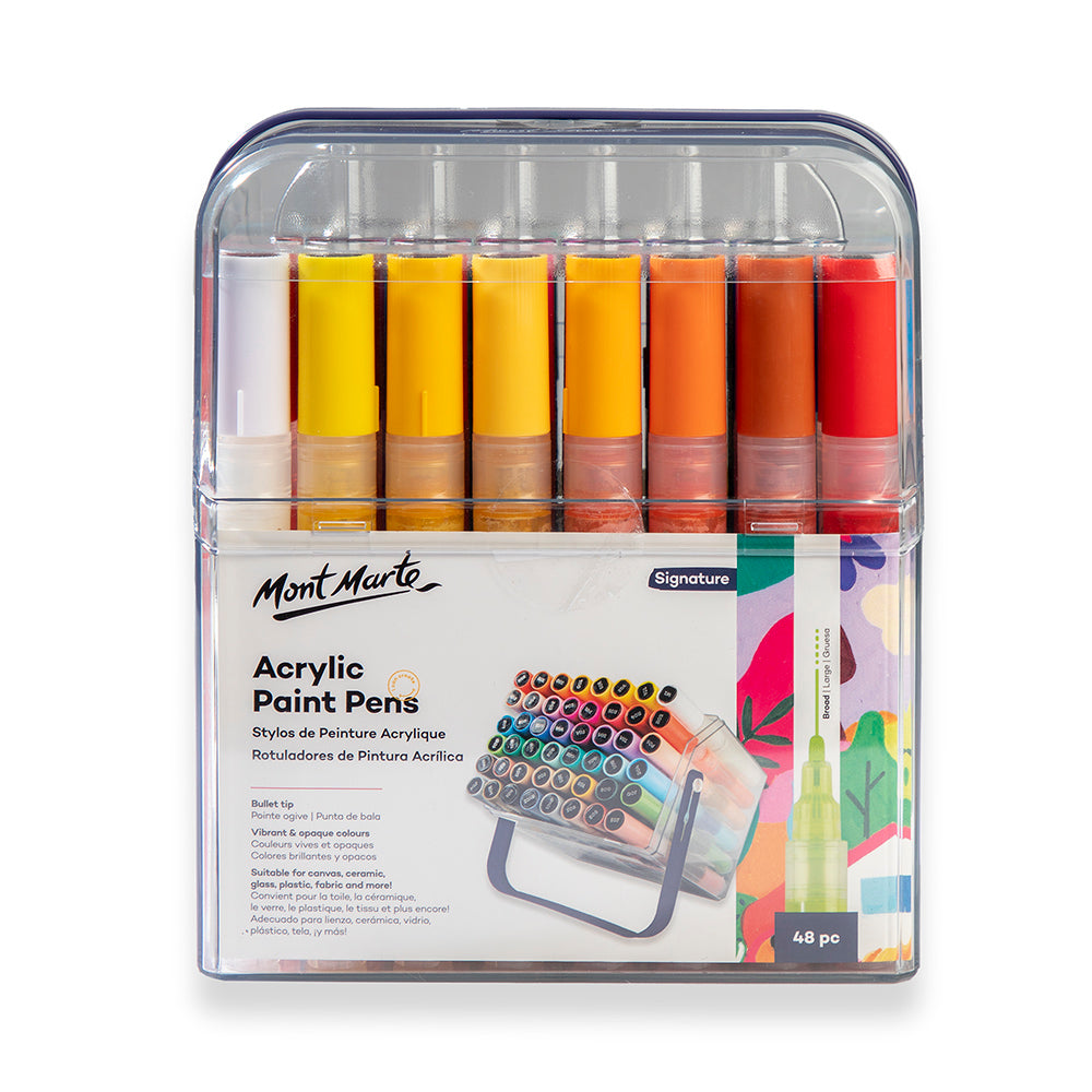 Mont Marte Acrylic Paint Pens in Case Broad Tip Signature 48pc