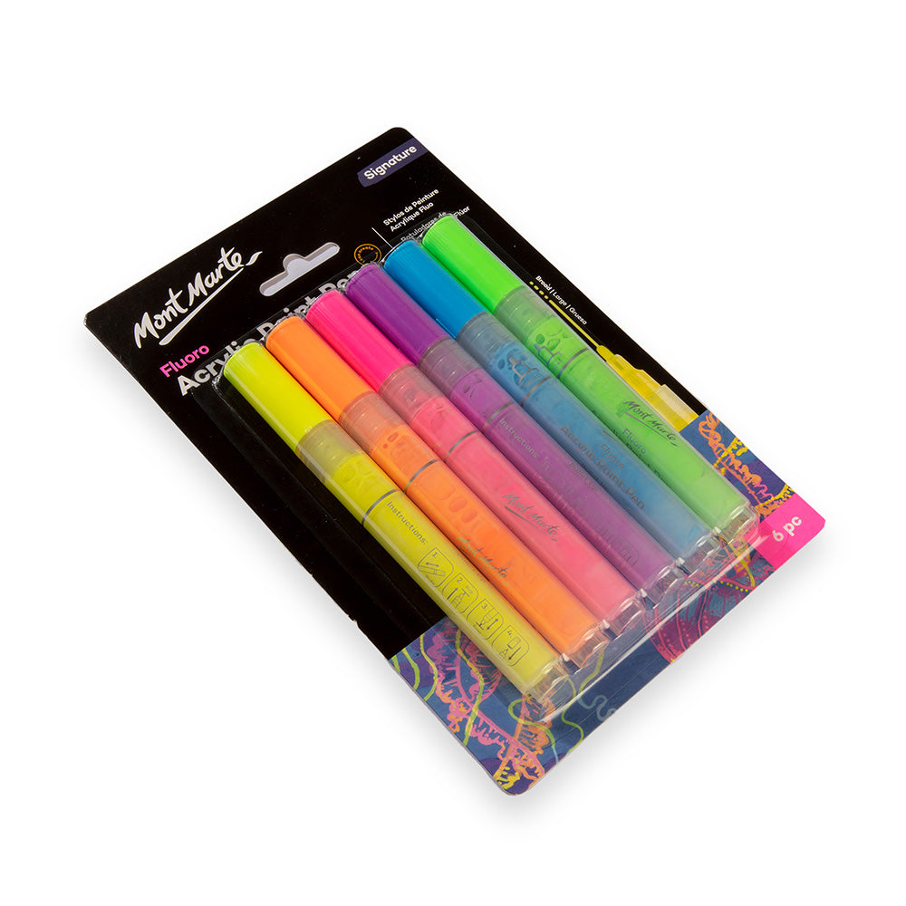 Fluoro Acrylic Paint Pens Signature 6pc