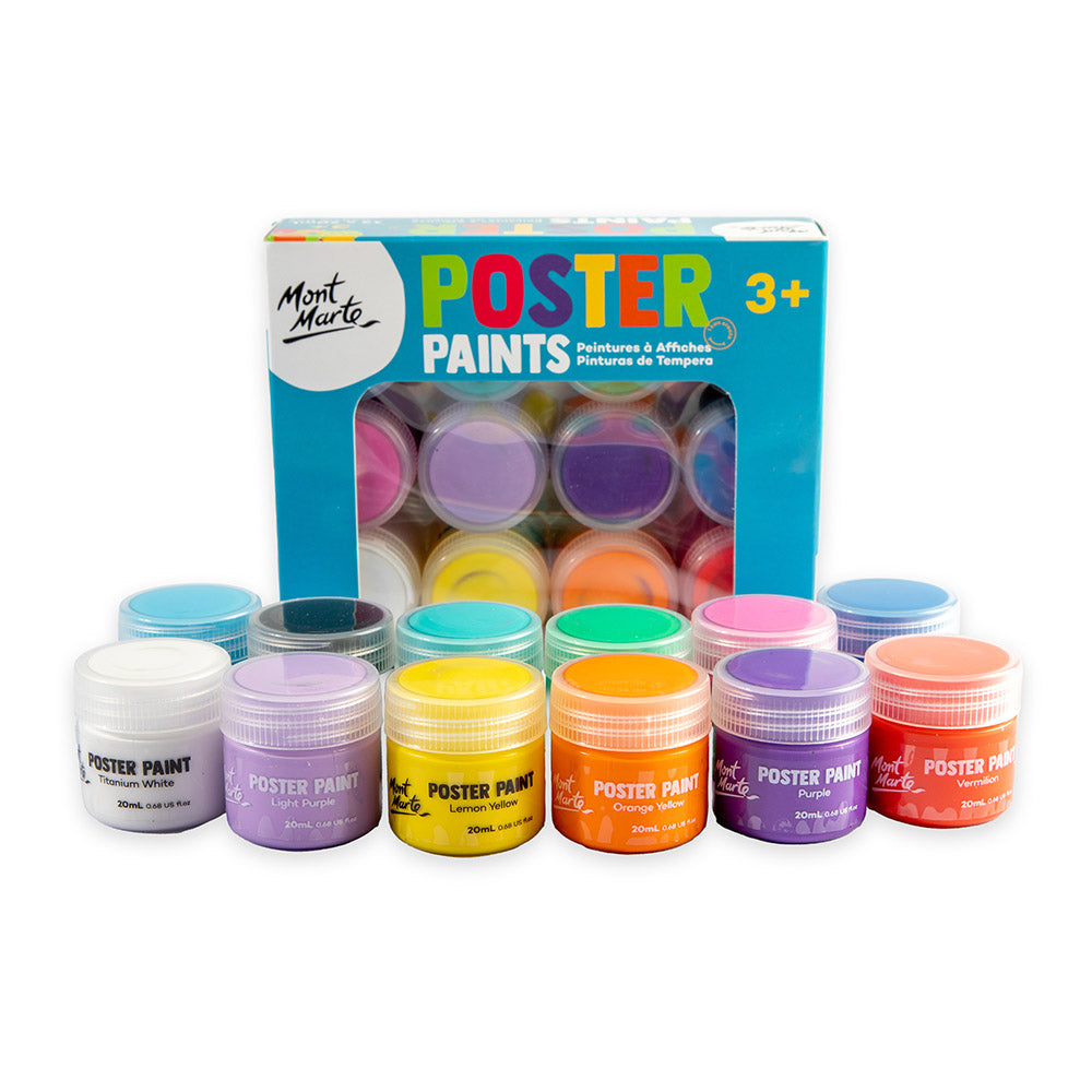 Poster Paints 12pc x 20ml (0.68 US fl.oz)