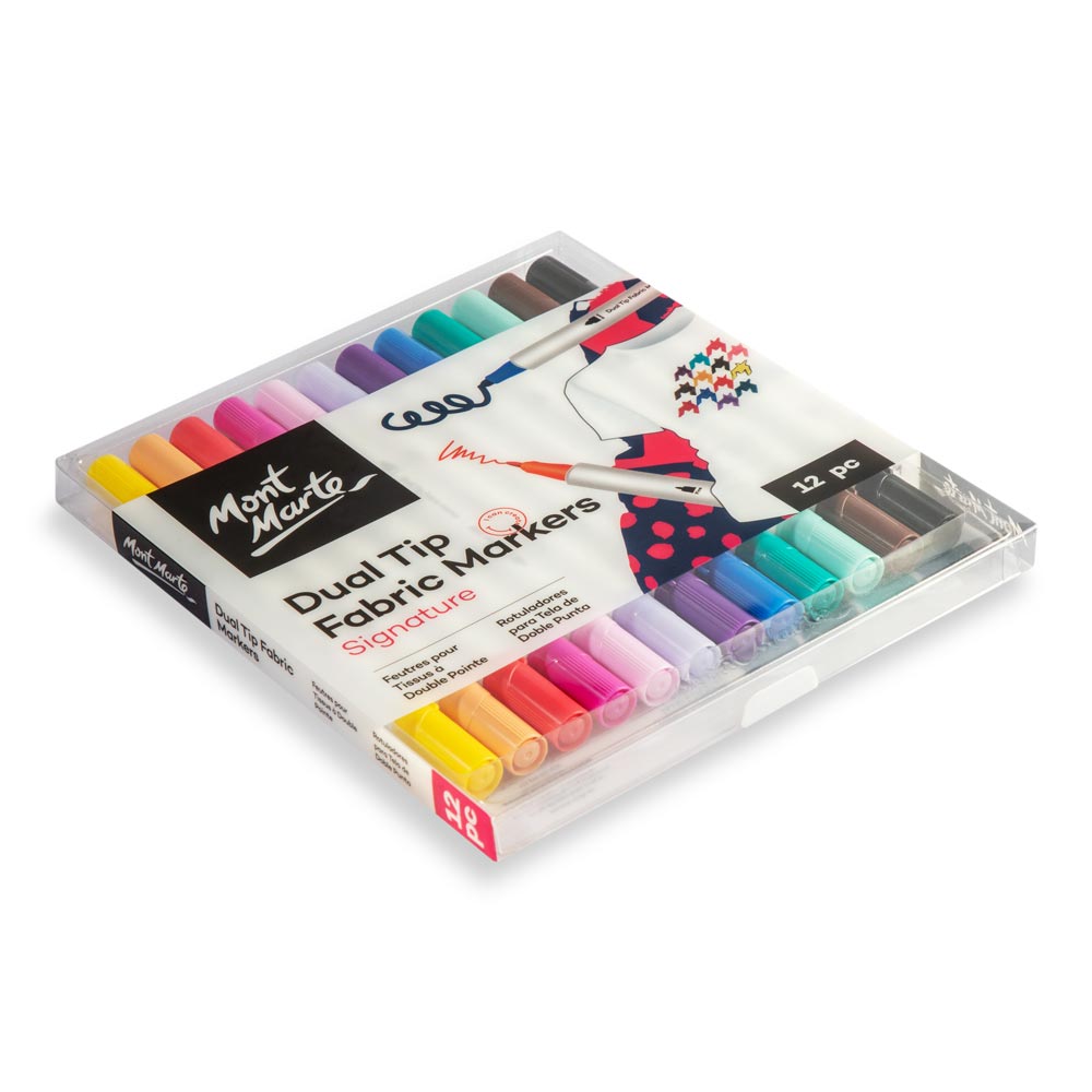 Dual Tip Fabric Markers Signature 12pc