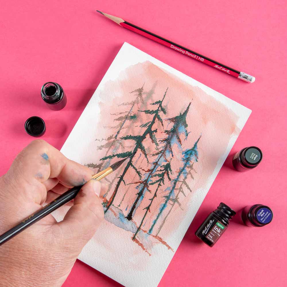 Watercolour Plus Pen Drawing Mont Marte Drawing Ink Colours 24pc X