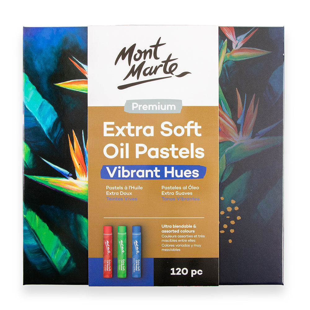 Mont Marte Extra Soft Oil Pastels Vibrant Hues Premium 120pc