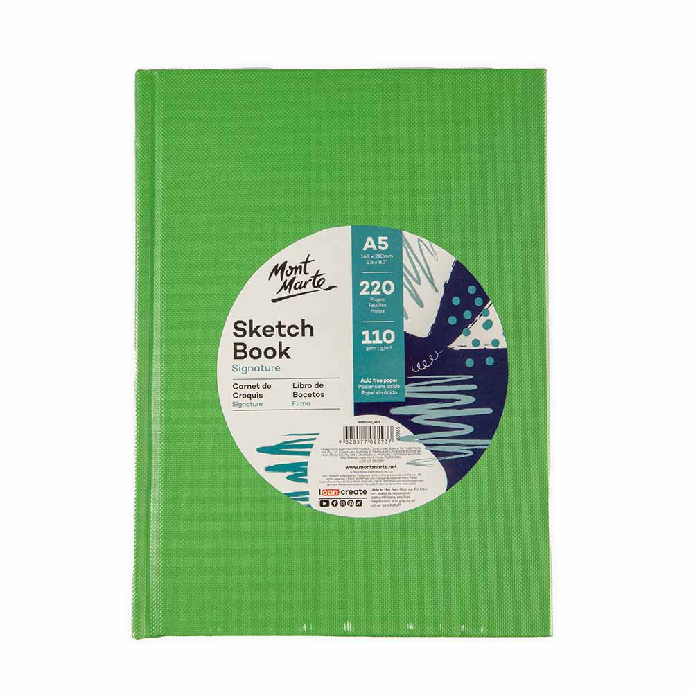 Sketch Book Signature A5 220 Pages 110gsm - Green – Mont Marte Australia