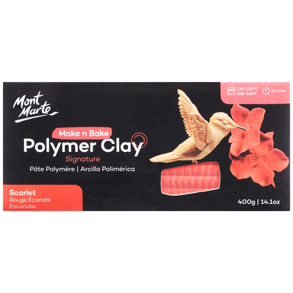 Make n Bake Polymer Clay Signature 400g - Scarlet – Mont Marte