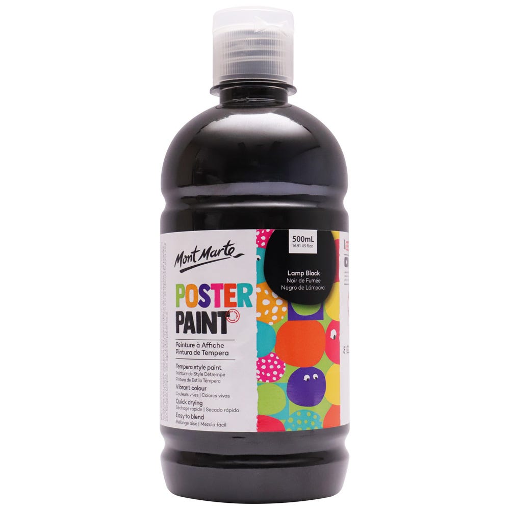 Poster Paint 500ml (16.91 US fl.oz) - Lamp Black