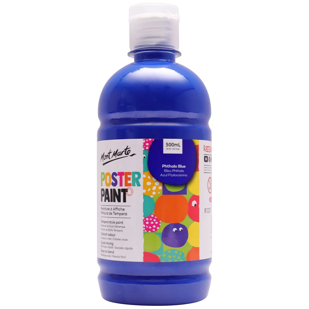Poster Paint 500ml (16.91 US fl.oz) - Phthalo Blue