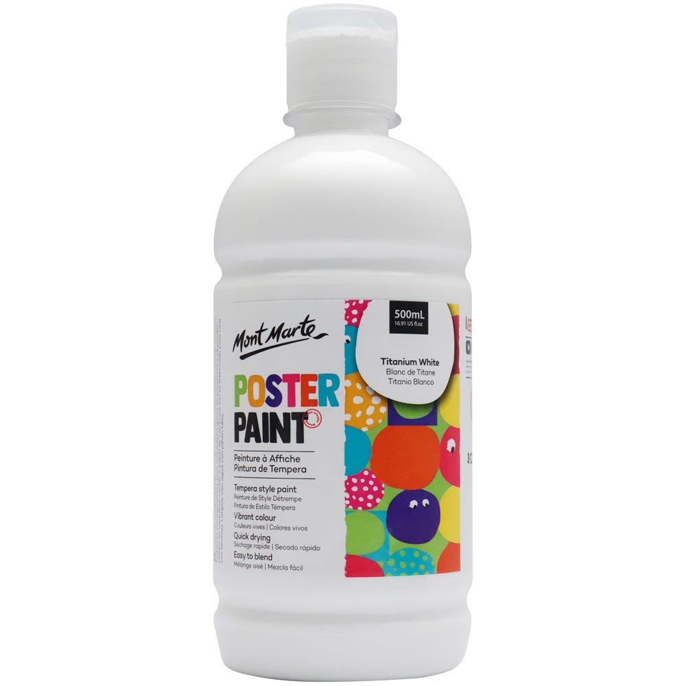 Poster Paint 500ml (16.91 US fl.oz) - Titanium White