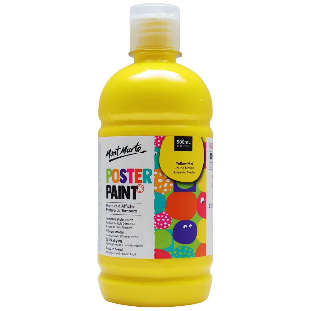 Poster Paint 500ml (16.91 US fl.oz) - Yellow Mid