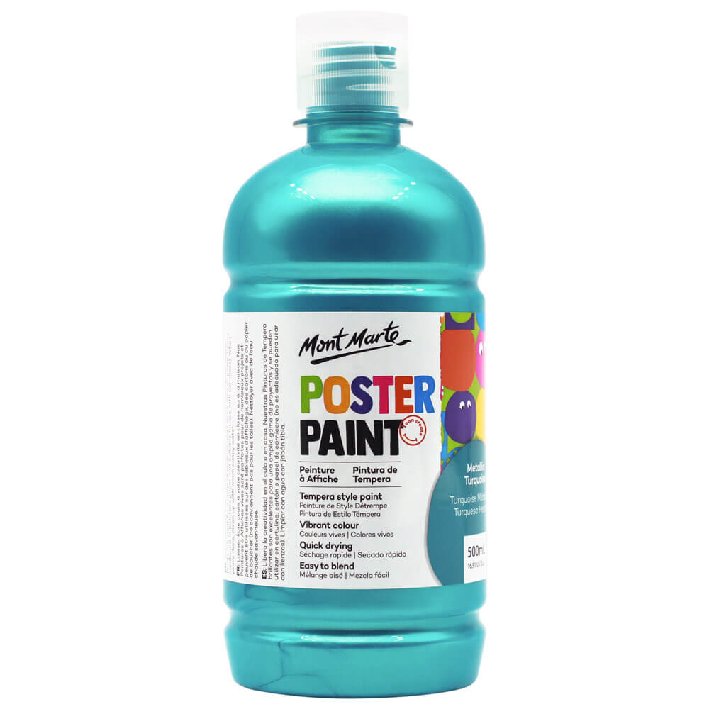 Poster Paint 500ml (16.91 US fl.oz) - Metallic Turquoise