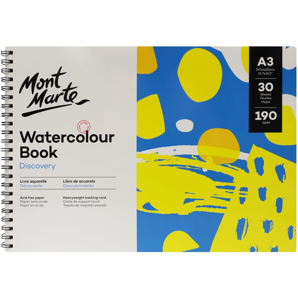 Watercolour Book Discovery A3 (11.7 x 16.5in) 30 Sheets 190gsm