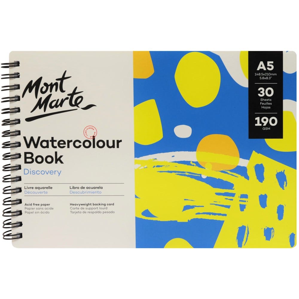 Watercolour Book Discovery A5 (5.8 x 8.3in) 30 Sheets 190gsm