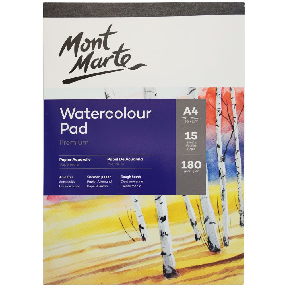 Watercolour Pad German Paper Premium A4 180gsm 15 Sheet