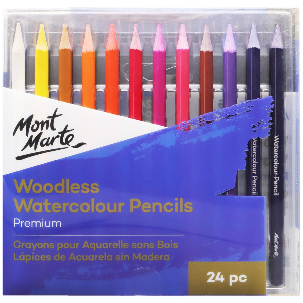 Woodless Watercolour Pencils Premium 24pc – Mont Marte Australia